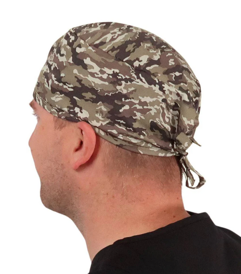 Military Green Brown Camo Scrub Cap