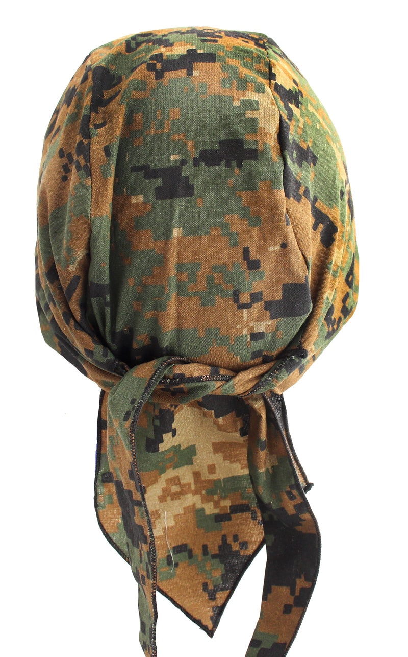 Kool Off Cooling Du-rag Skull Cap Hat , ACU Digital Camo Green Brown