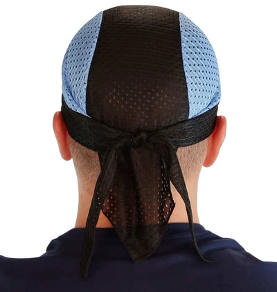 Stretch Mesh Sport Easy Tie Du-rag, UNC Tarheel Blue & Black